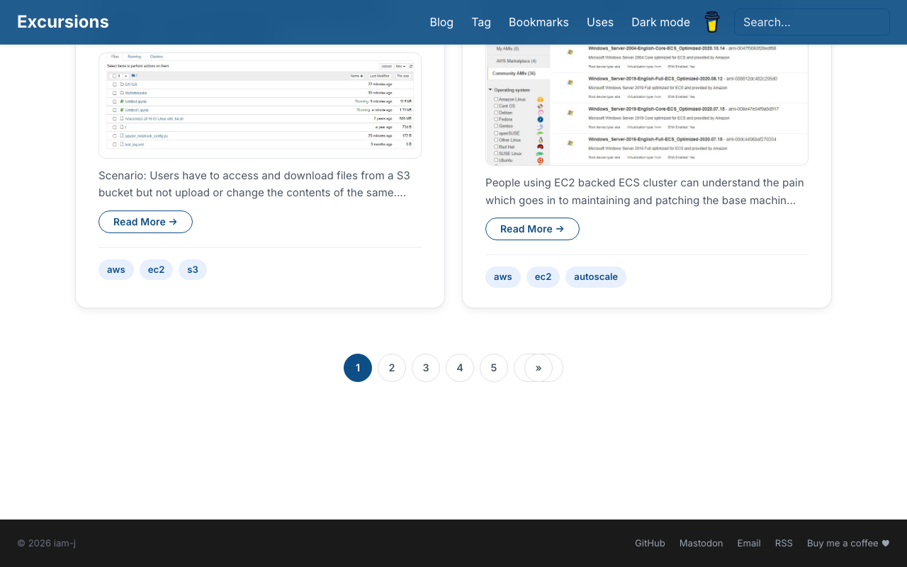 Footer and pagination