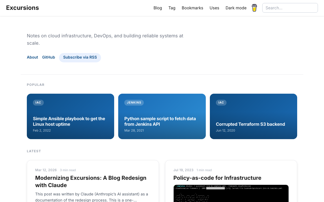 Modernizing Excursions: A Blog Redesign with Claude