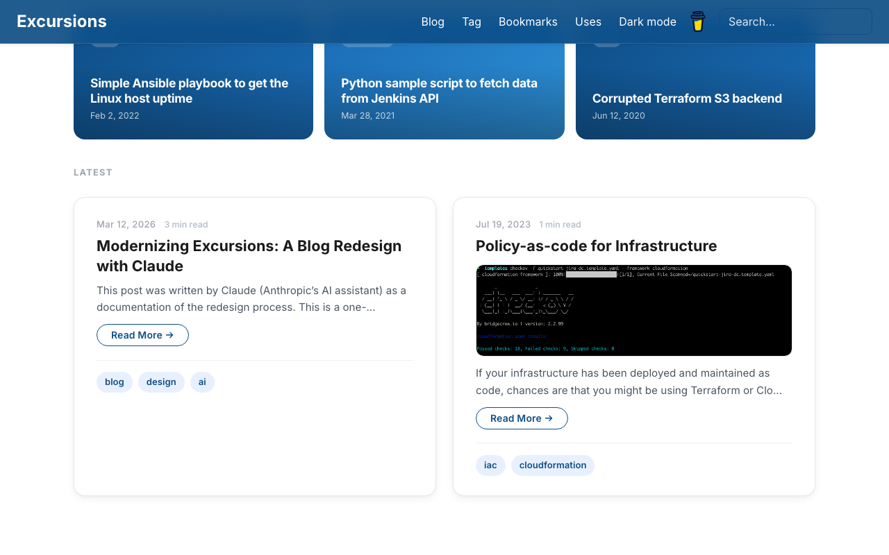 Popular section and article cards with scrolled navbar