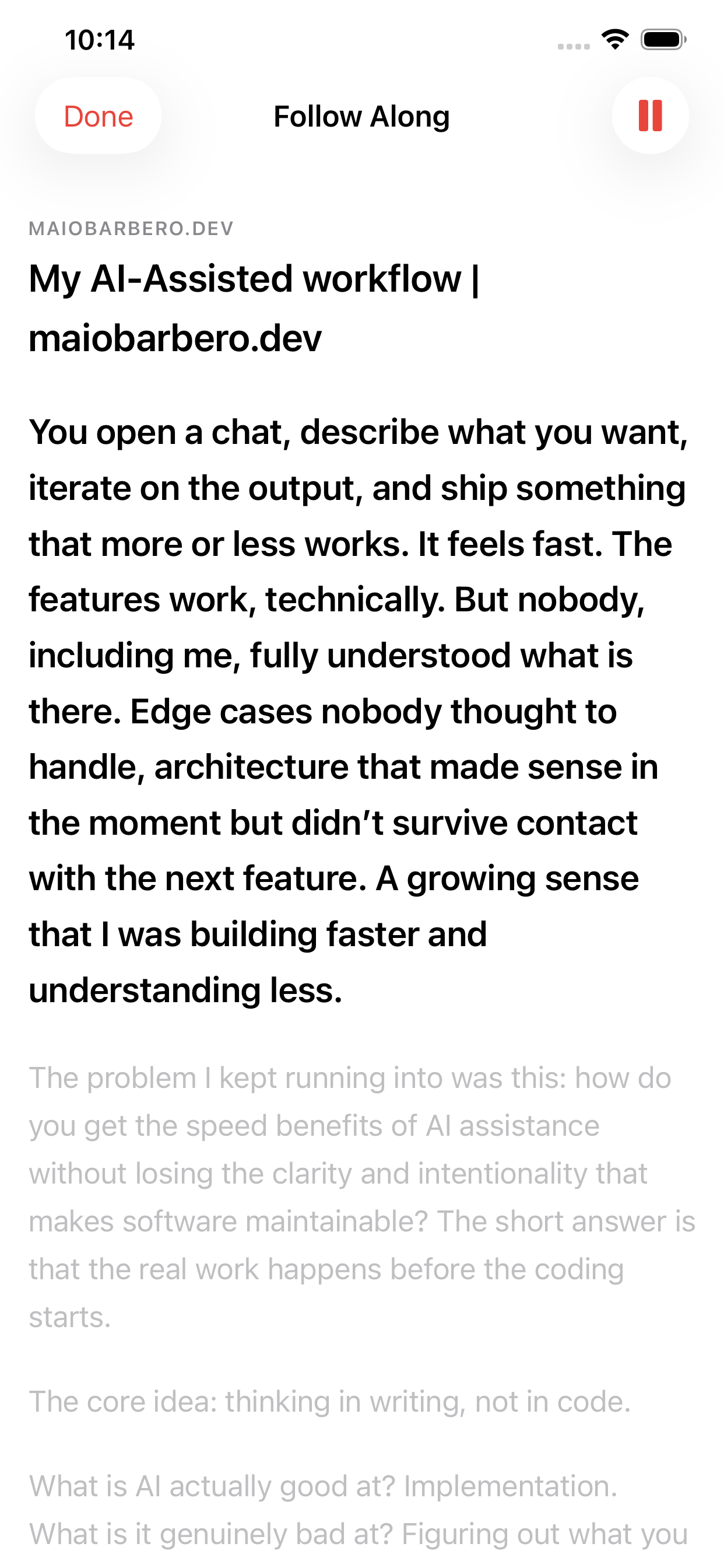 Readio lyric-style follow-along