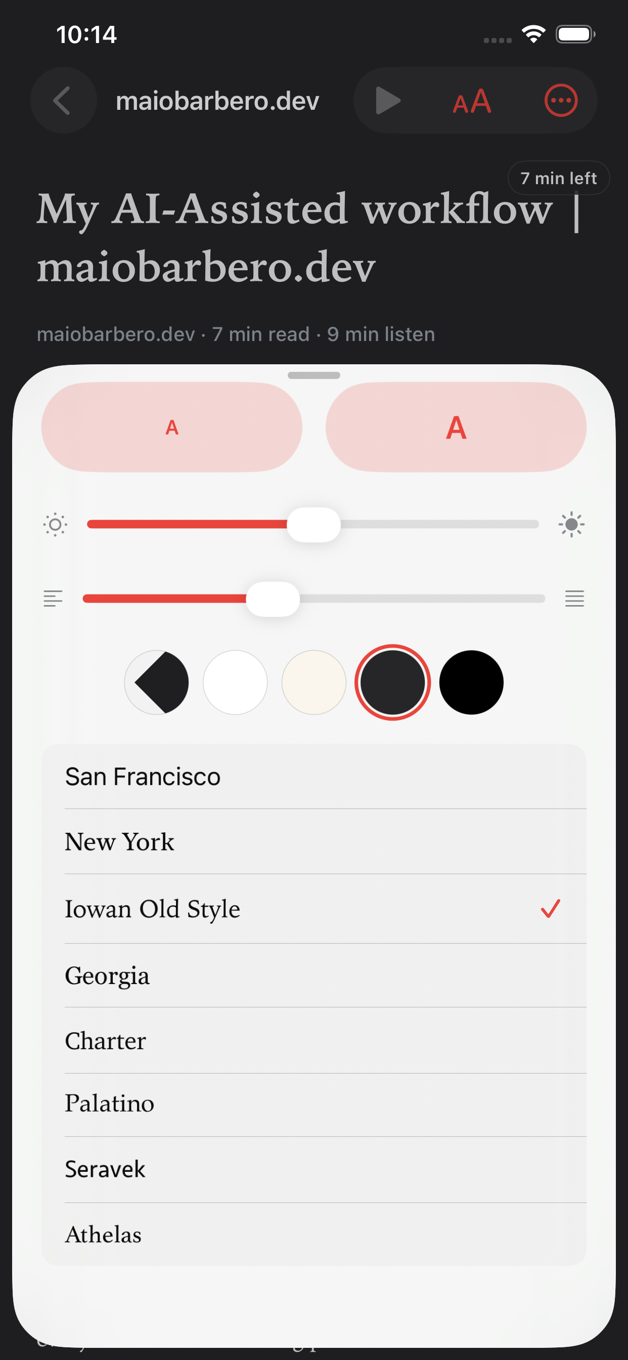 Readio reader themes