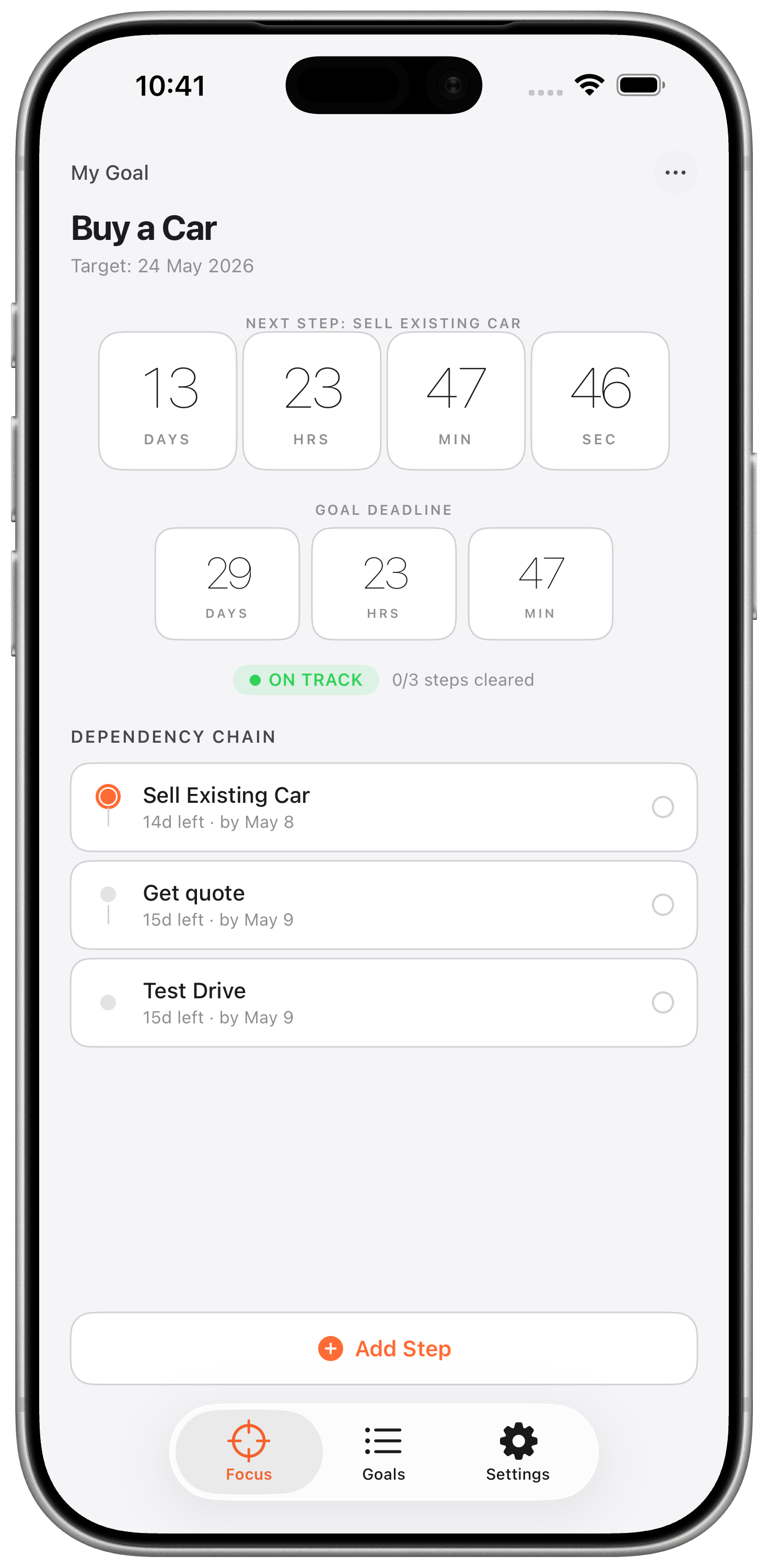 RunDown step-level countdown
